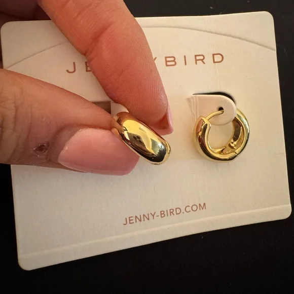 JENNY BIRD Toni Hinged Hoop Earrings - Small, Gold, BRAND NEW, $110 - Picture 8 of 9